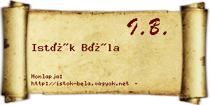 Istók Béla névjegykártya